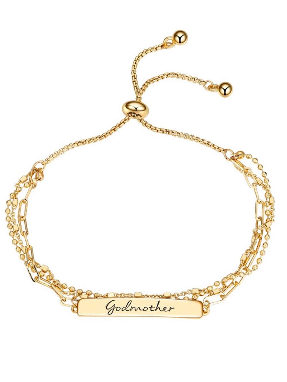 Unwritten 14K Gold Flash Plated Godmother Bracelet